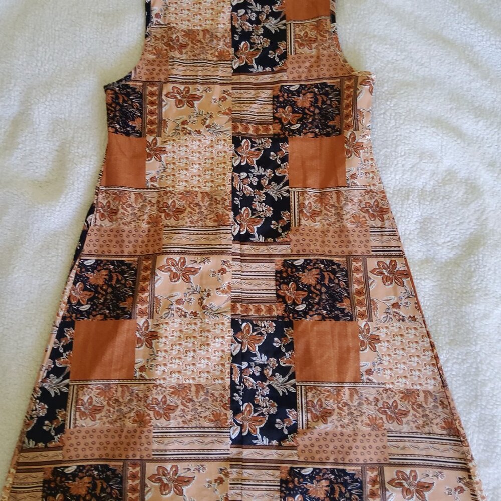 Patchwork BOHO Sleeveless Loose Dress NWOT - Picture 2 of 7